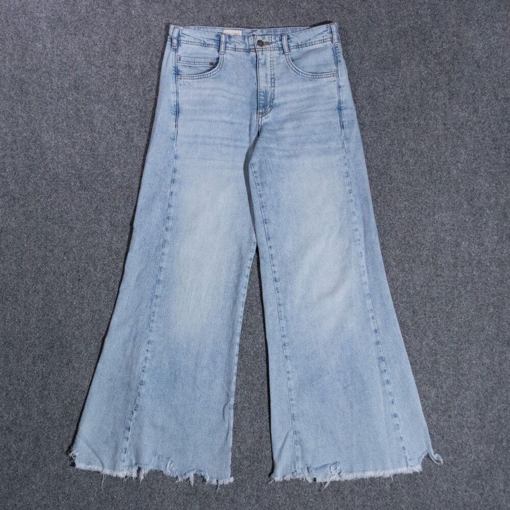 PILCRO The Adi Regenerative Flare Jeans Women's 25 Light Wash Blue Denim Boho
